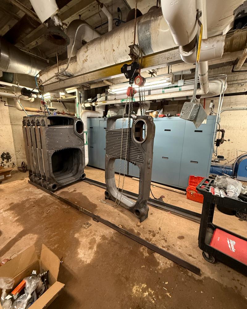 A boiler going together