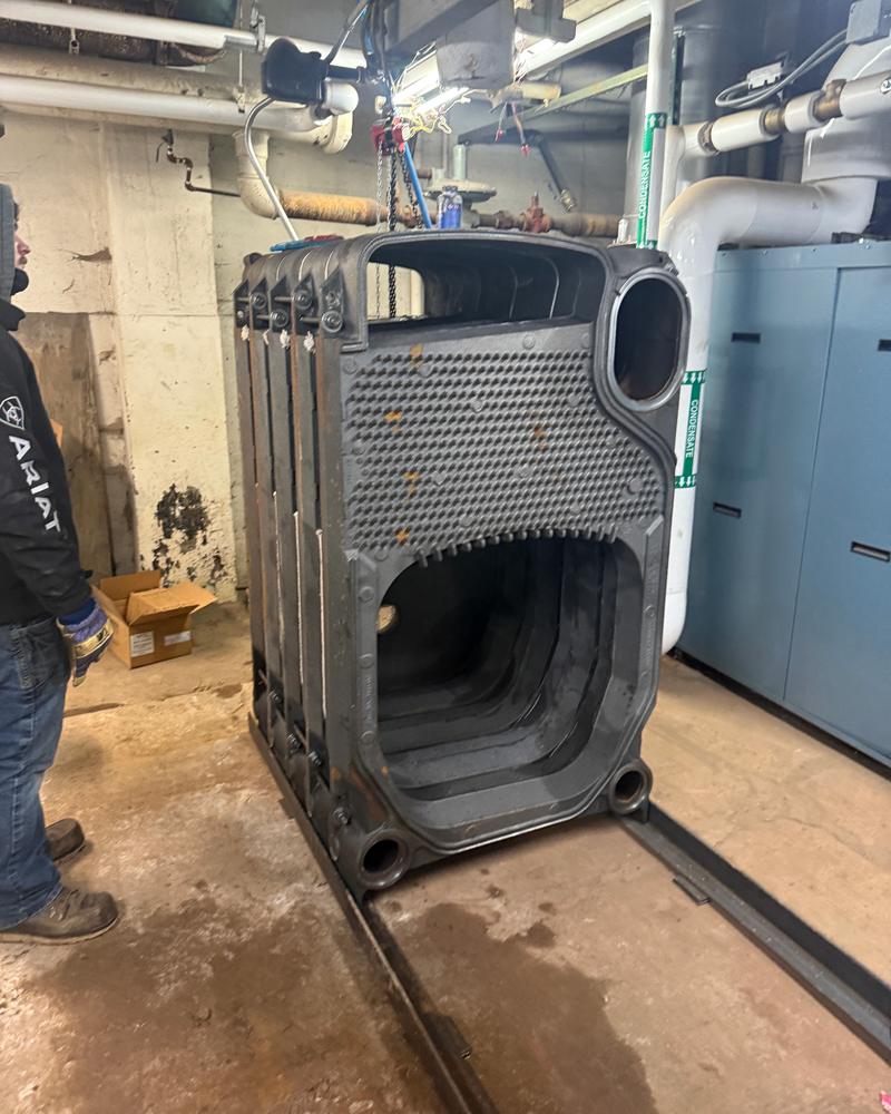 Boiler sections set in place