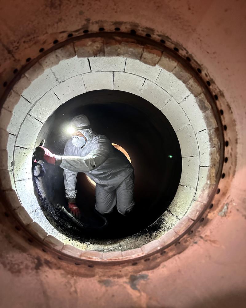 Inside a boiler