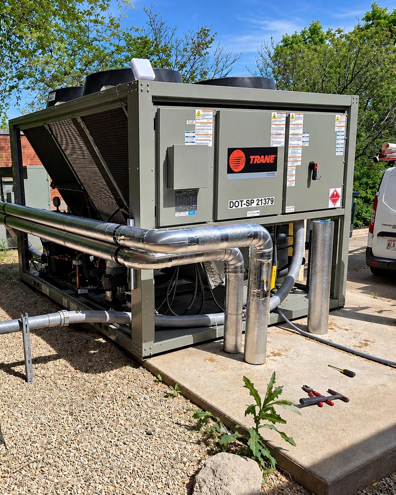 A chiller outside a building