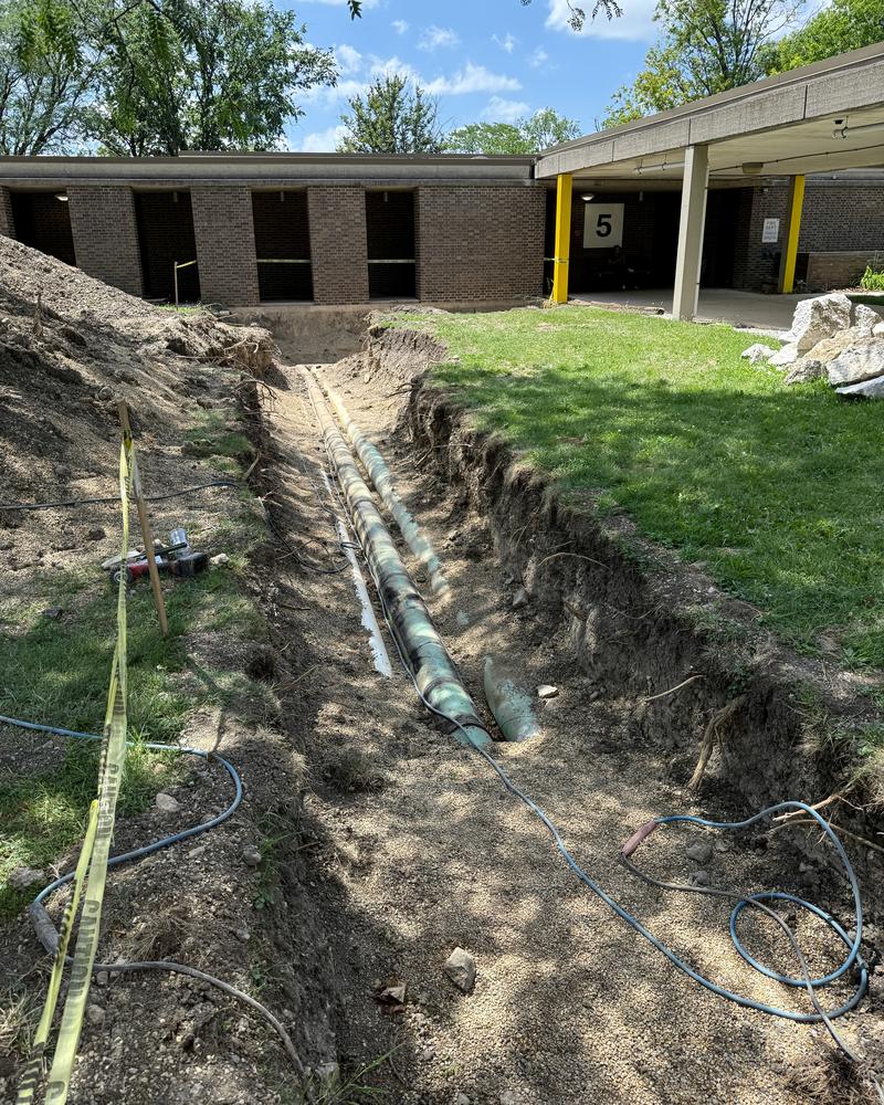A trench for new pipe